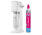 SodaStream Art Sparkling Fizzy Water/Soda Drink Maker White 60L w/1L Bottle