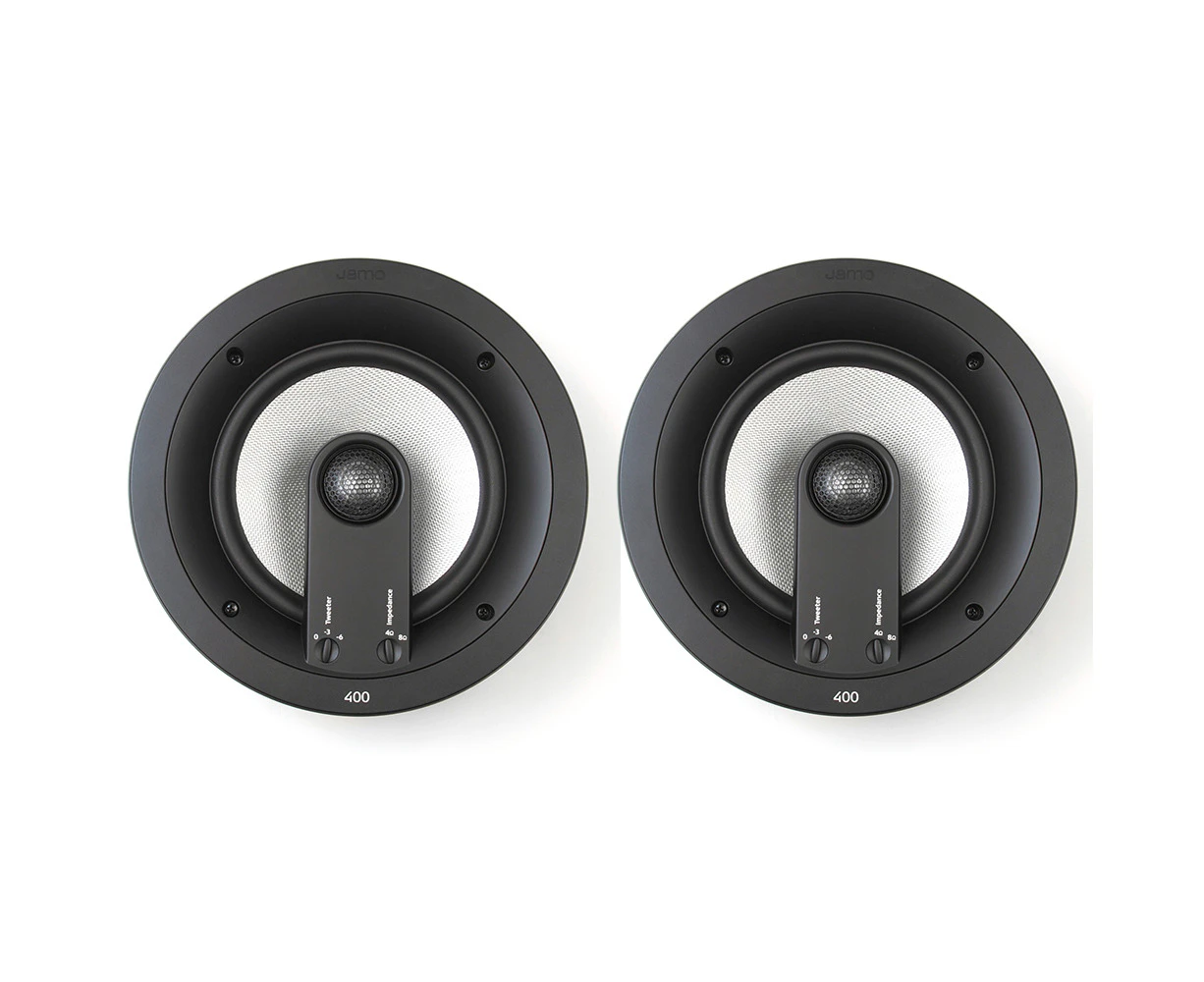 2pc Jamo IC 408 FG II Custom 400 Series 2-Way In-Ceiling Speakers Audio White