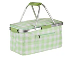 Delilah Insulated 46x24cm Picnic Basket Bag Outdoor Storage w/ Carry Handle Sage