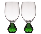 2PK Zhara 350ml Wine Glass Water/Juice Cocktail Drinkware Glassware Cup Emerald