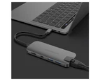 HyperDrive SLIM USB-C to Type-C/Ethernet/HDMI Hub/Port for MacBook Pro Space GRY