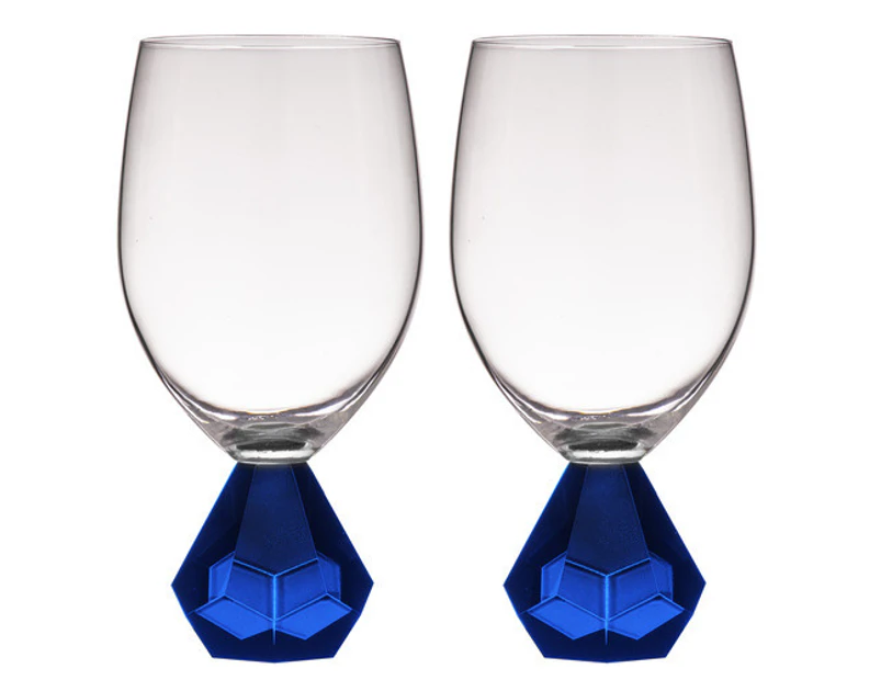 2PK Zhara 350ml Wine Glass Water/Juice Cocktail Drinkware Glassware Cup Sapphire