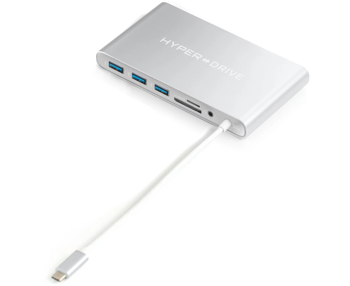 HyperDrive Ultimate 11-in-1 USB-C to HDMI/3.5mm/SD Hub for Mac/PC/Mobile Silver