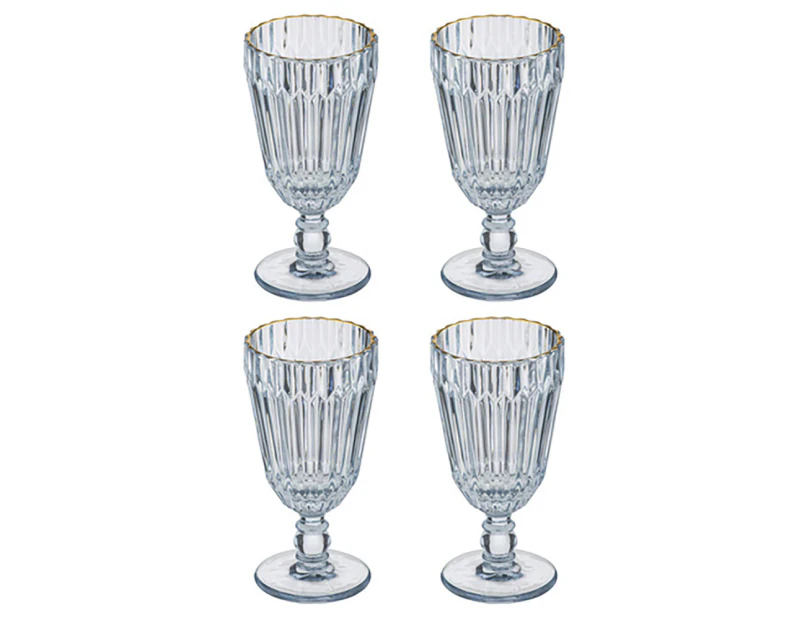 4PK Amara 250ml Wine Glass Drinking Water/Juice Stemware Cup Glassware Set Blue