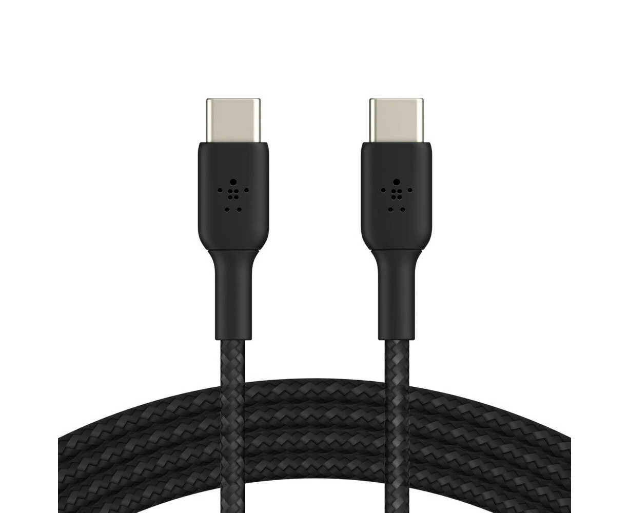 Belkin 1M Braided USB-C to USB-C Data/Charging Cable for Smartphones Black