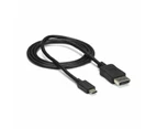Star Tech 1m USB C To DisplayPort 1.2 Cable 4K/60Hz 21.6Gbps BLK For Windows/Mac