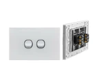 Doss ASW1 115mm Acrylic Wall Plate 2 Gang Light Power Switch 2 Way On/Off White