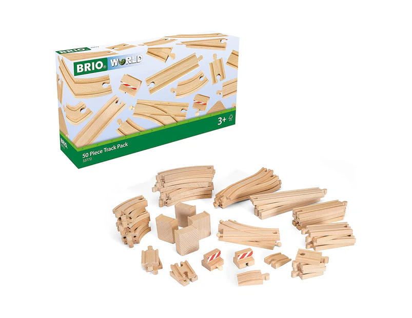 50pc Brio World Wooden Train Tracks Pack Play Set Kids/Child Educational Toy 3y+