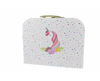18pcs Kaper Kidz Deluxe Unicorn Themed Tin Teacup Set Suitcase For Children 3+