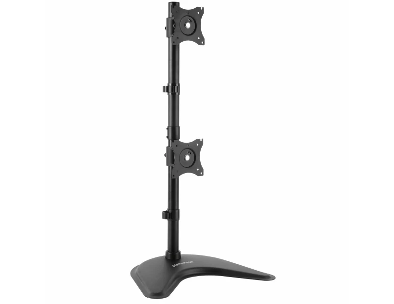 Star Tech Vertical Dual 10kg Per Monitor Steel Stand VESA Mount for 27in Display