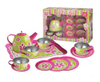 15pc Kaper Kidz Children/Toddler Lime Daisy Flower Themed Teacup/Teapot Set 3y+