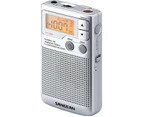 Sangean AM/FM Stereo Dynamic Bass Boost Pocket Radio w/ Earphones/Beltclip SLV