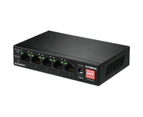 Edimax 5 Port Fast Ethernet Switch 60W 10/100 w/ 4 PoE+ Ports & DIP Switch Black