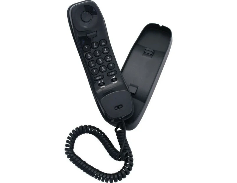 Uniden Slimline Corded Phone Handset Wall/Desk Mountable w/ Hi-Lo Ringer Black