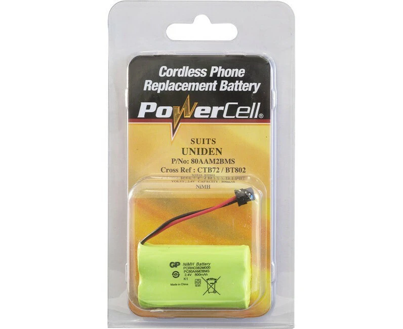 Power Cell CTB72 2.4V 800mAh NiMH MS Type Cordless Phone Battery for Uniden