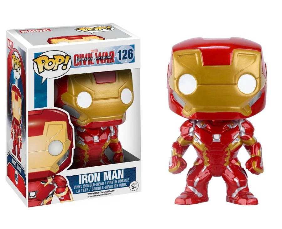 Pop! Funko 10cm Captain America 3 Iron Man #126 Collectables Kids Toy Vinyl 3y+