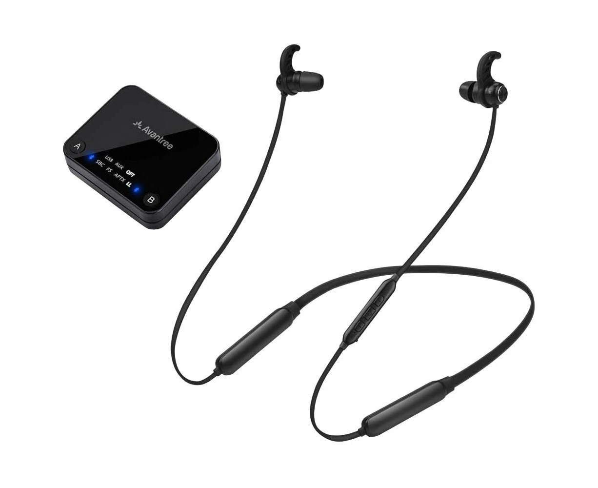 Avantree Wireless/Bluetooth In-Ear Headphones Transmitter Set For TV Watching