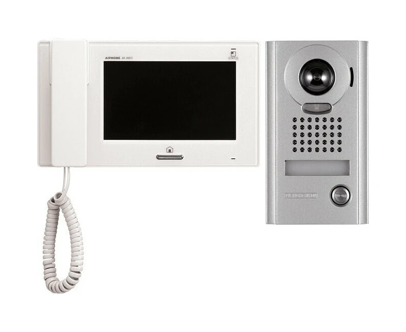 Aiphone 7" Video Security Camera Intercom Kit w/ JP4MED/JPDV & 24V P/S White