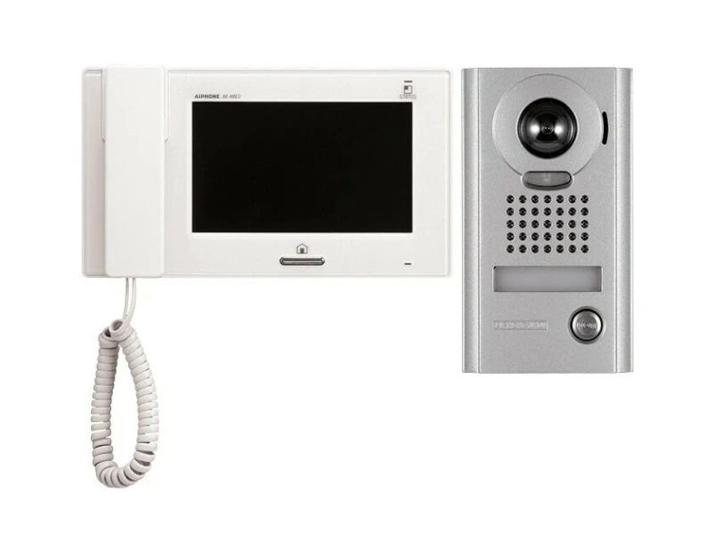 Aiphone 7" Video Security Camera Intercom Kit w/ JP4MED/JPDV & 24V P/S White
