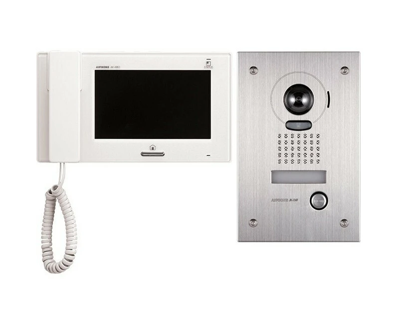 Aiphone 7" Video Security Camera Intercom Kit w/ JP4MED/JPDVF & 24V P/S White