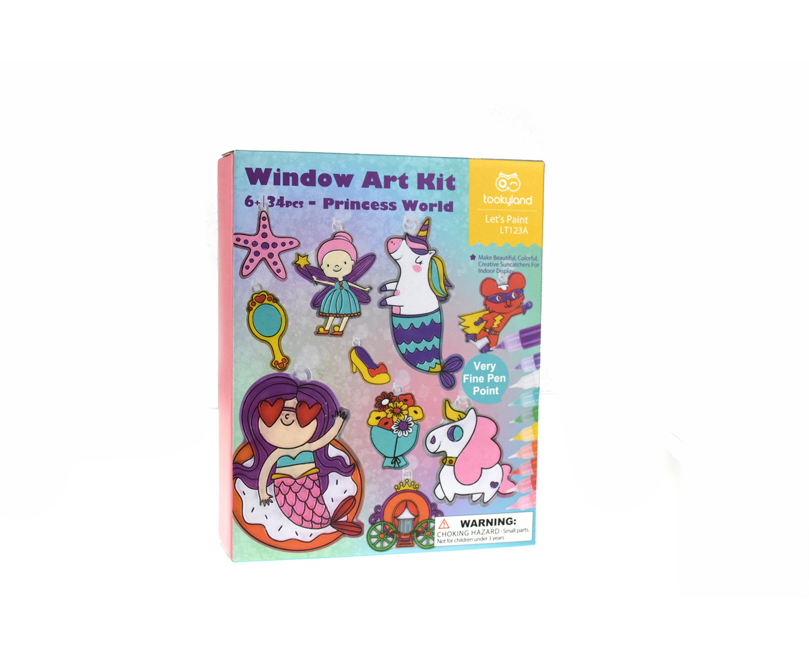 34pc Tookyland Window Art Princess World Craft Kit Kids Activity Fun Play Toy 5+