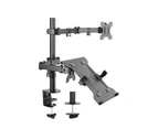Brateck Single 13"-32" Monitor Arm Economical Double Joint Steel & Laptop Holder