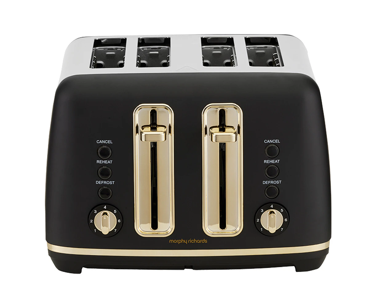 Morphy Richards Ascend Adjustable 4 Slice Toaster w/Crumb Tray 2000W Gold/Black