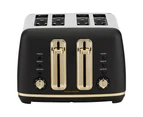 Morphy Richards Ascend Adjustable 4 Slice Toaster w/Crumb Tray 2000W Gold/Black