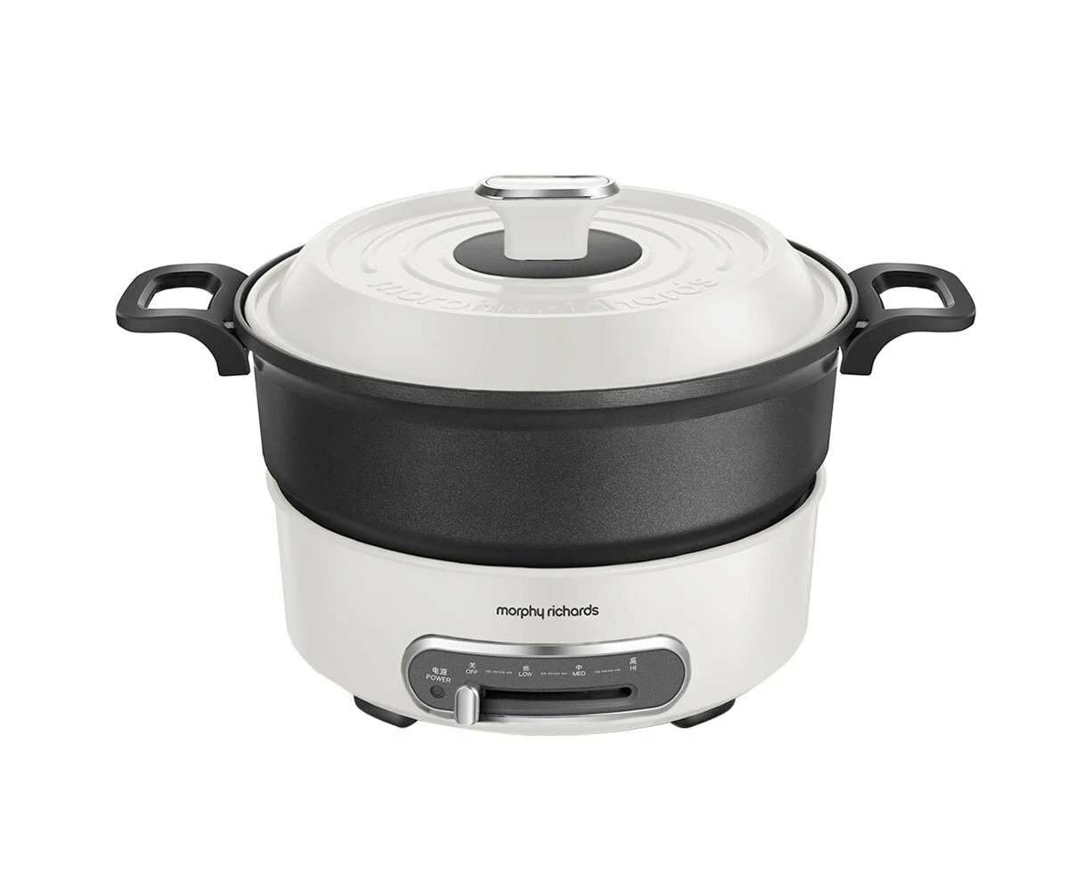 Morphy Richards Round 1400W Non-Stick Electric Multi-Function Cooker Pot White