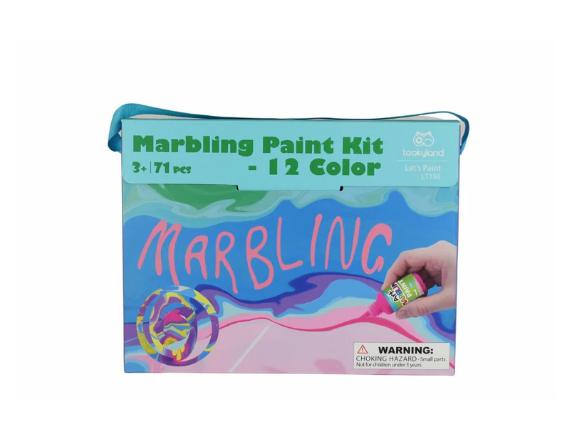 71pc Tookyland 12-Colour Marbling Paint Kit Art/Craft Activity Kids Play Toy 3+