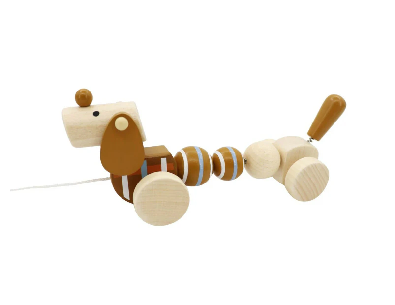 Kaper Kidz 23cm Calm & Breezy Pull Along Sausage Dog Kids/Toddler Play Toy 12m+