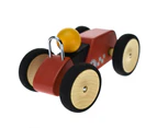 Kaper Kidz Retro Racing Wooden Car Red Large Kids Interactive Playing Toy 12m+