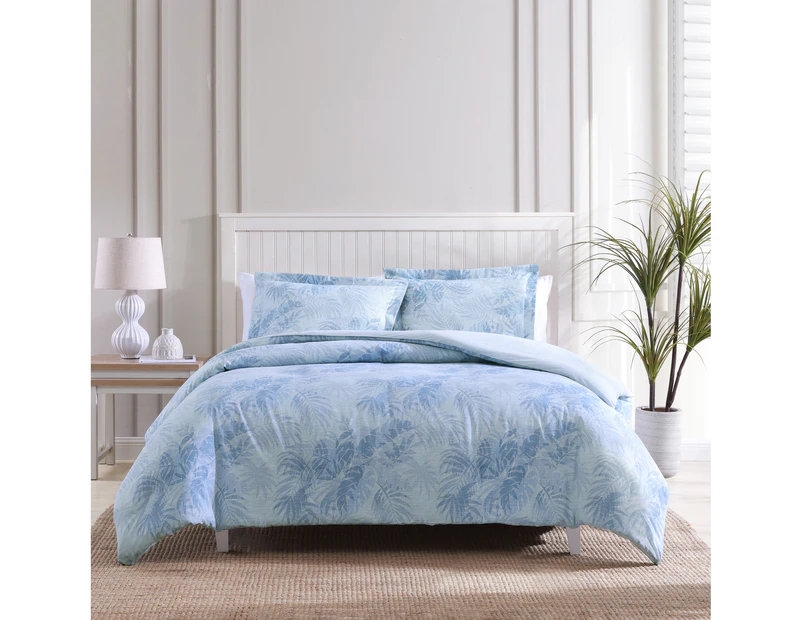 Tommy Bahama Hanalei Bay Queen Bed Quilt Cover Set w/ 2x Pillowcase Bedding Blue