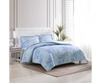 Tommy Bahama Hanalei Bay Queen Bed Quilt Cover Set w/ 2x Pillowcase Bedding Blue