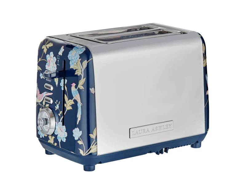 Laura Ashley Elveden 24cm Electric 2-Slice Bread Toaster 925W Food/Kitchen Blue