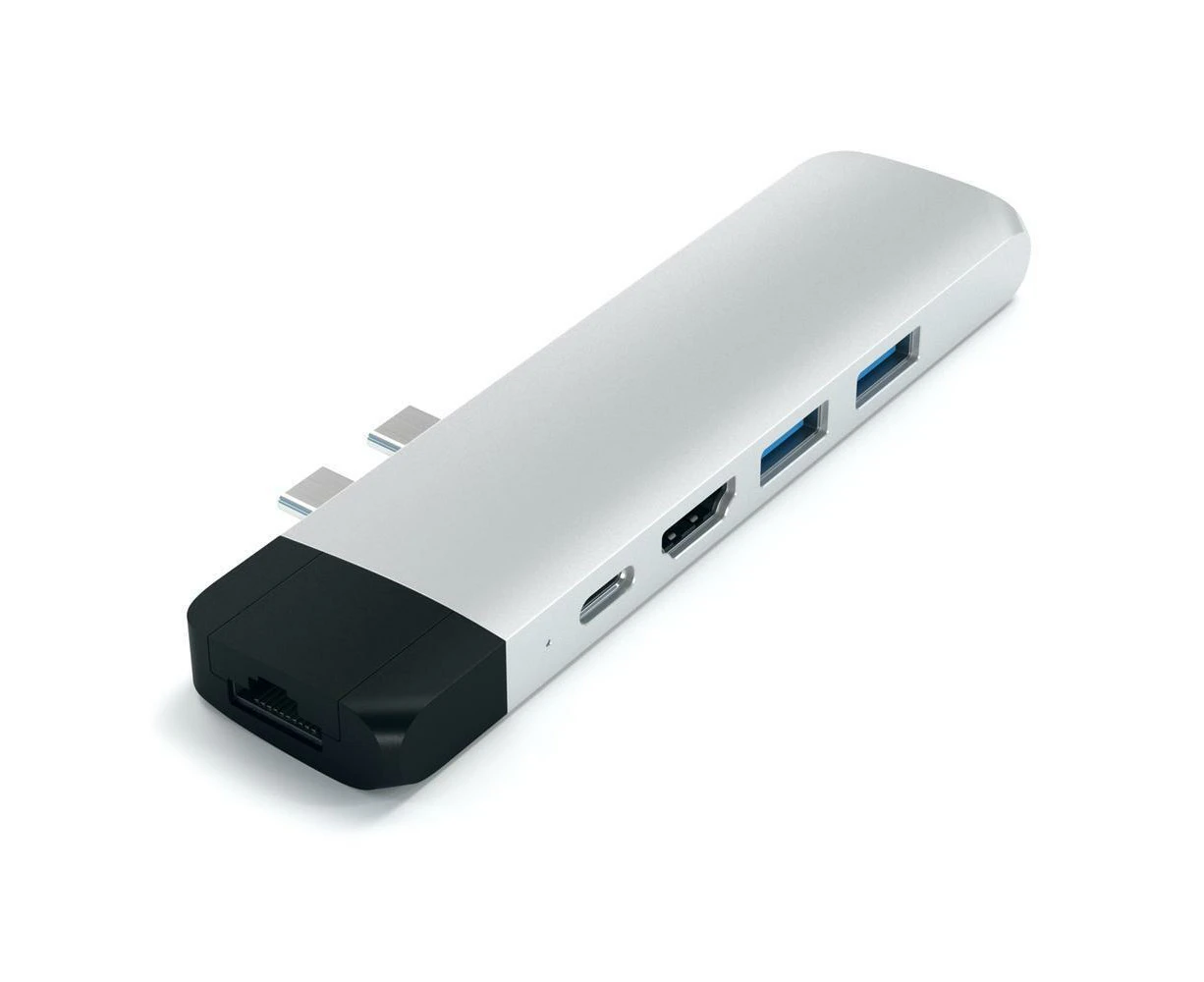 Satechi USB-C Pro Hub w/4K HDMI/USB-A/USB-C/SD/Micro SD/Ethernet Adapter Silver