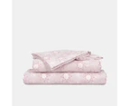 Jelly Bean Kids Suns Double Bed Sheet Set w/ 2x Pillowcase Home Bedding Pink