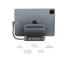 Satechi Aluminium Stand Hub HDMI/USB-C Port f/ iPad Pro/Samsung Tablet Space GRY