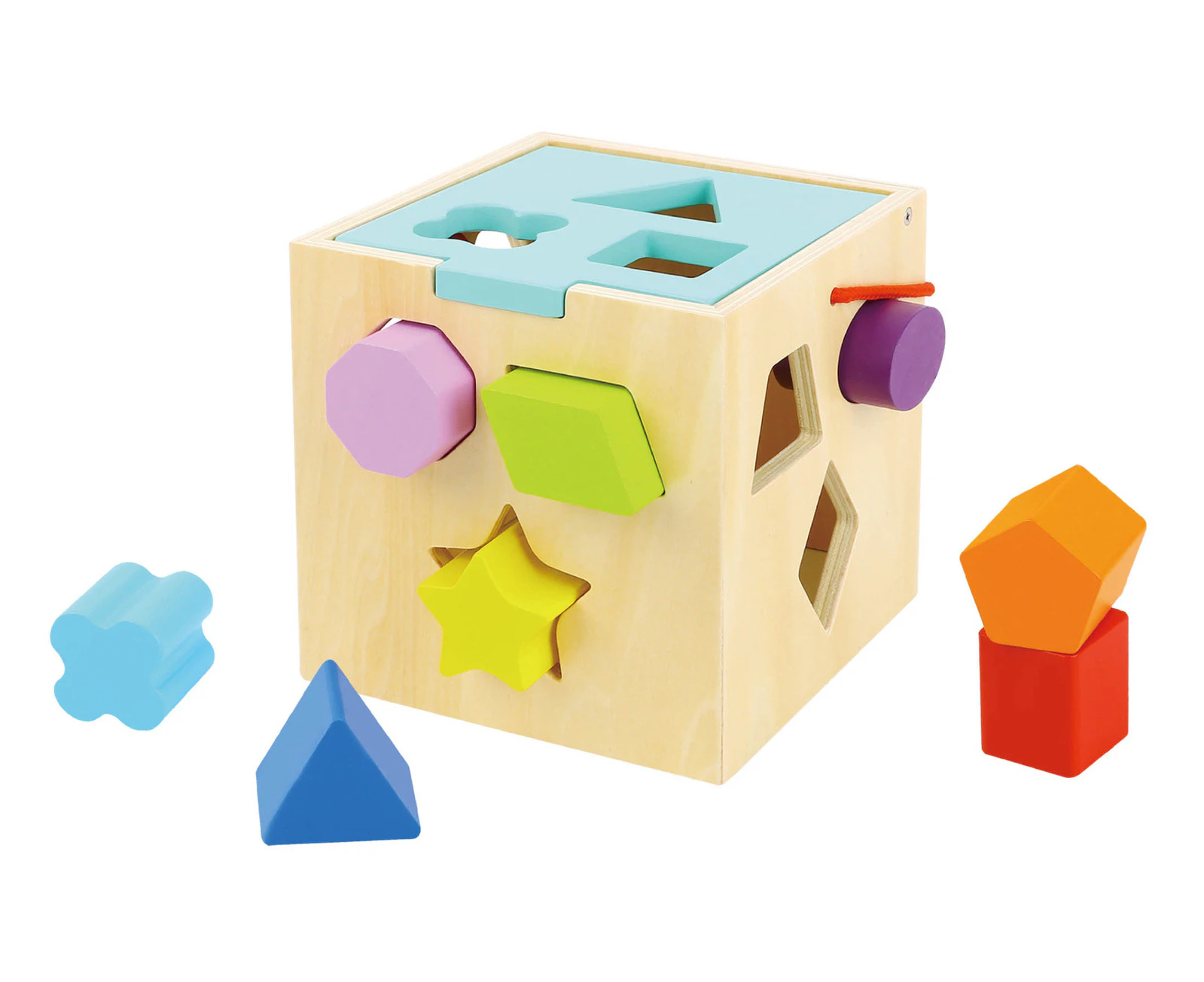 12pc Tooky Toy 12m+ Baby Shape Sorter Wooden Blocks Education/Learning Toy 12m+