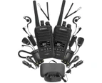 Uniden UH755-2DXL 5W UHF Splashproof Delux Handheld Radio Twin Pack w/ LCD Black