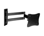 Venturi Triple Pivot Wall Mount Bracket Holder for 10-24" 12kg LCD TV Black