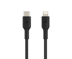 Belkin Braided 2m USB-C to Lightning MFI-Certified Cable For Apple iPhone BLK