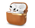 Moshi Pebbo Luxe Case For Apple Airpods Gen 3 w/ Strap Protective Cover Brown