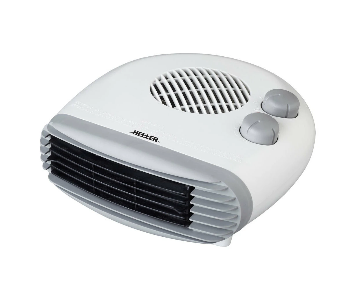 Heller 2400W Electric Portable Low Profile Floor/Desk Fan Heater w/2 Heating Set