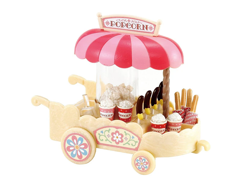 Sylvanian Families Kids/Children Standing Popcorn Food Cart Pretend Play Toy 3+