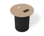 Mimi Round Side Table Natural Ash Tabletop Black Base