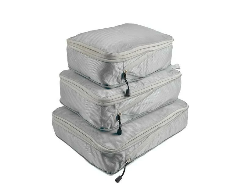 3 set Compression Packing Cubes Travel Expandable Packing Organizers,Grey