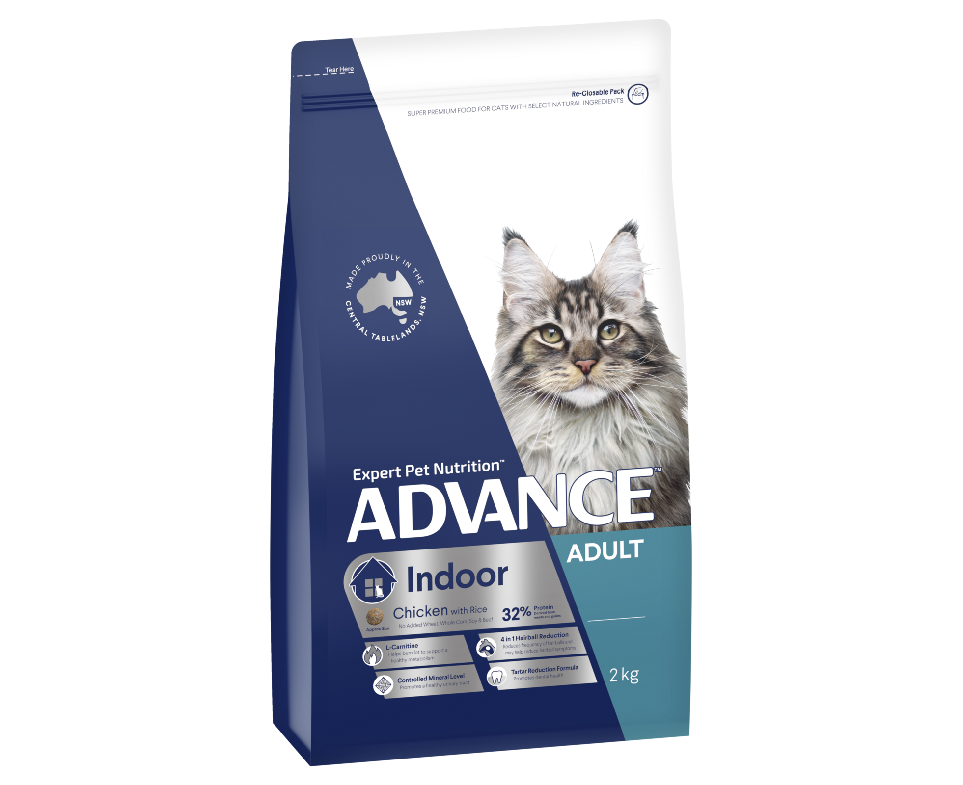 Advance Adult Indoor Dry Cat Food Chicken w Rice 2kg Catch .au