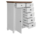 Virginia Tallboy 6 Chest of Drawers Solid Pine Wood Bed Storage Cabinet - White