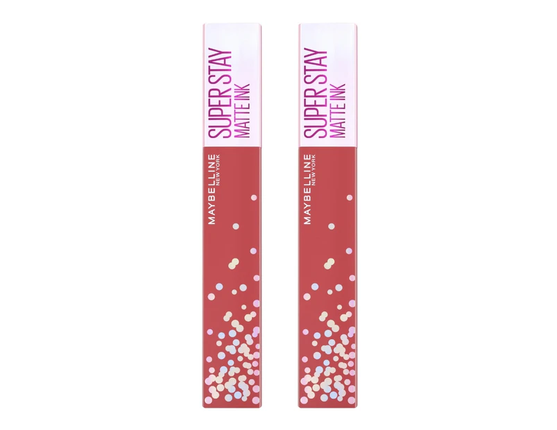 2 x Maybelline SuperStay Matte Ink Longwear Birthday Edition Liquid Lipstick 5mL - 400 Show Runner